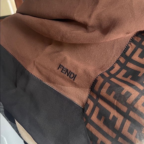 Fendi Silk Sheer Scarf Wrap 32.5” x 32.5” - Picture 6 of 12